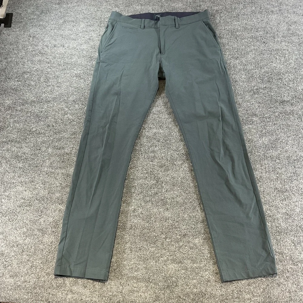 J Crew Tech Pant 31x34 Slim Fit Gray Performance Stretch Travel Casual Dress Pan